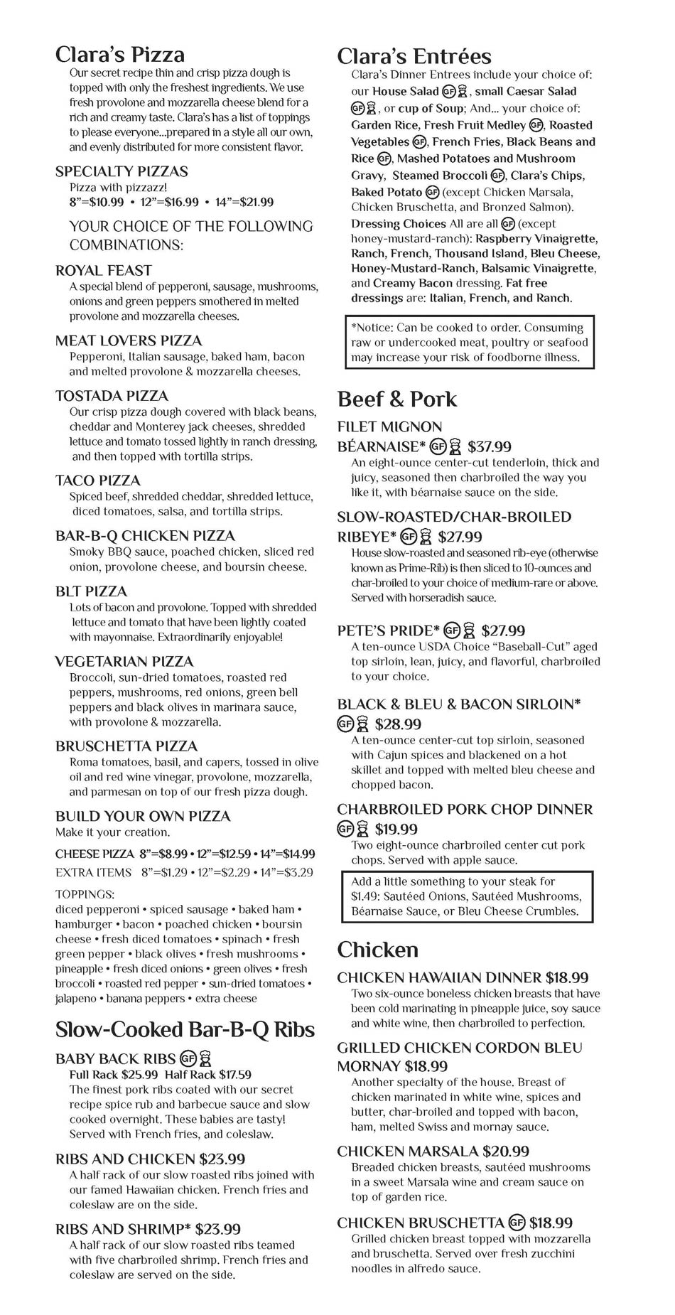 Claras_On_The-River menu 5