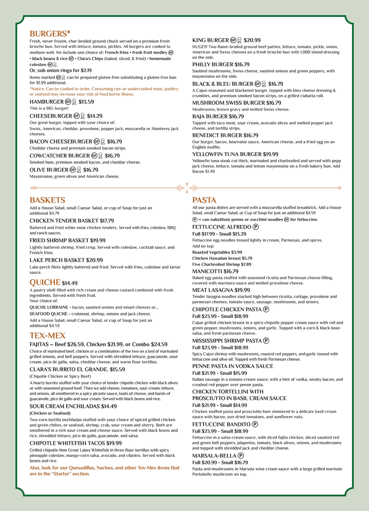 Claras_On_The-River menu 5